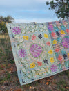 Vintage Kantha blanket with Suzani embroidery • 220*154cm • Reversible