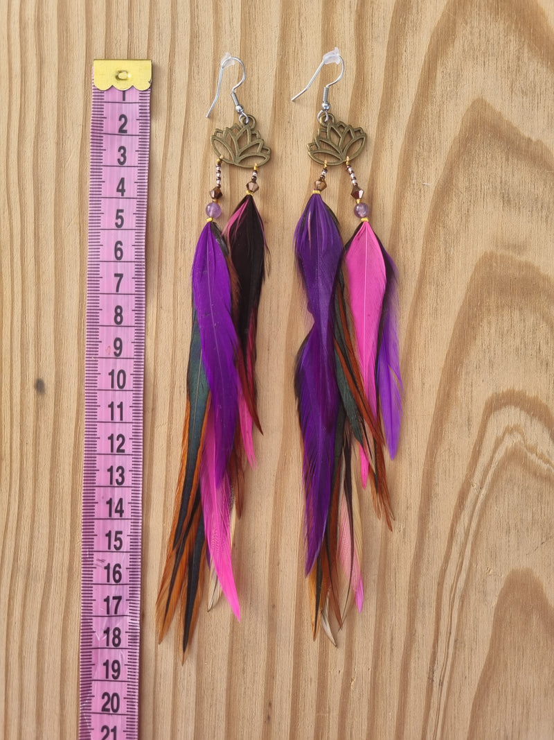 Feather earrings • Lotus