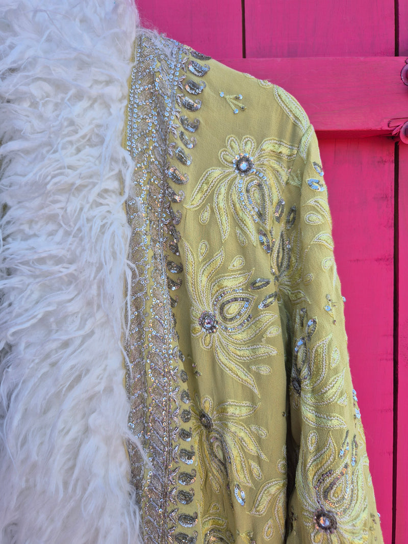 Bohemian coat • Ice Queen in Pistache • XS/S/M