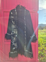 Bohemian coat • BLACK & SILVER • one size (S/M/L)