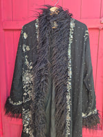 Bohemian coat • BLACK & SILVER • one size (S/M/L)