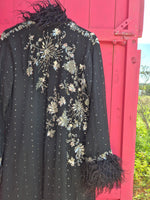 Bohemian coat • BLACK & SILVER • one size (S/M/L)