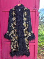 Bohemian coat • BLACK & GOLD • XS/S/M