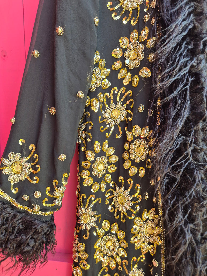 Bohemian coat • BLACK & GOLD • XS/S/M