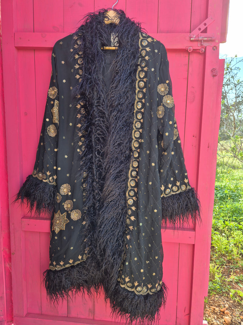 Bohemian coat • BLACK & GOLD II • one size (S/M/L)