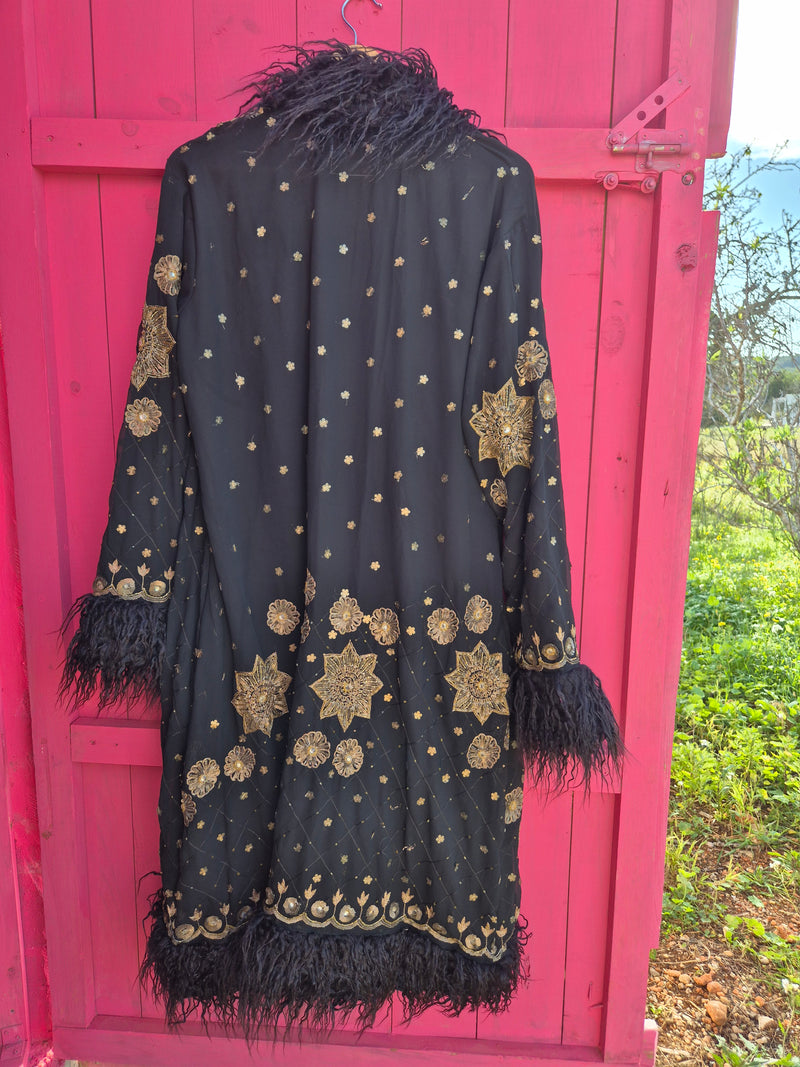 Bohemian coat • BLACK & GOLD II • one size (S/M/L)