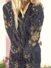 Bohemian coat • BLACK & GOLD II • one size (S/M/L)