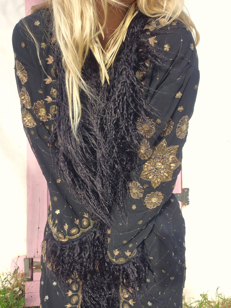 Bohemian coat • BLACK & GOLD II • one size (S/M/L)