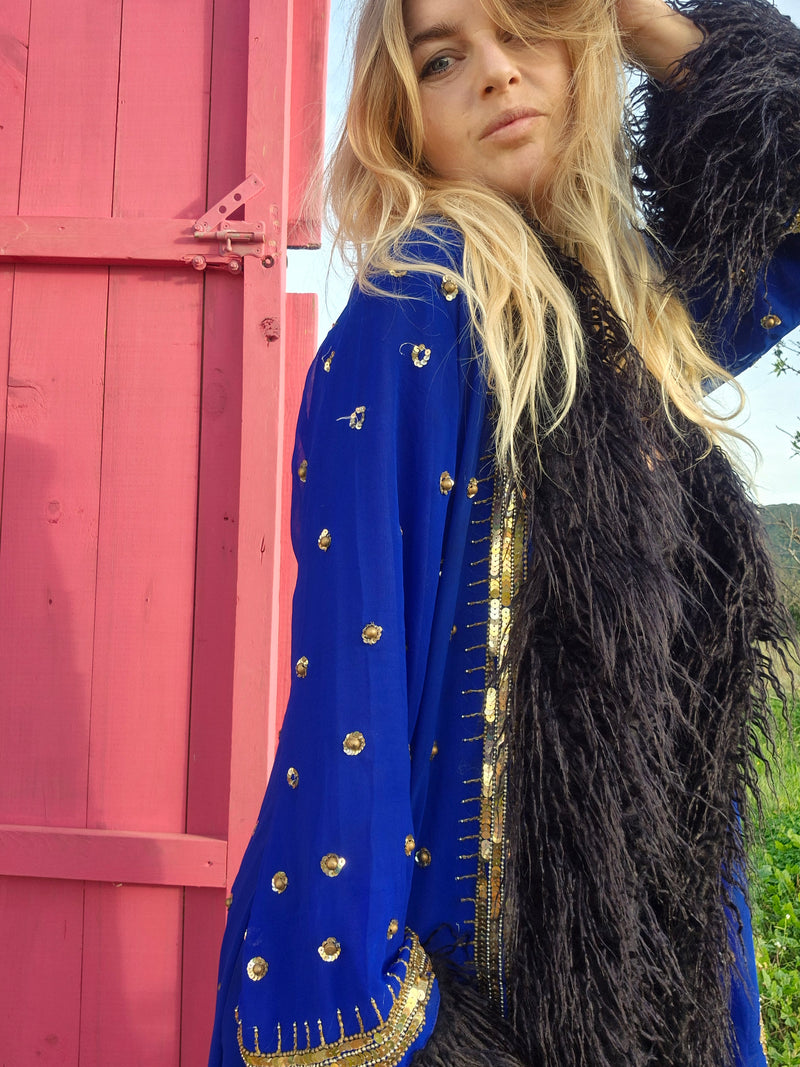 Bohemian coat • ROYAL BLUE • one size (S/M/L)