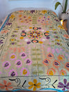 Vintage Kantha blanket with Suzani embroidery • 212*148cm • Reversible