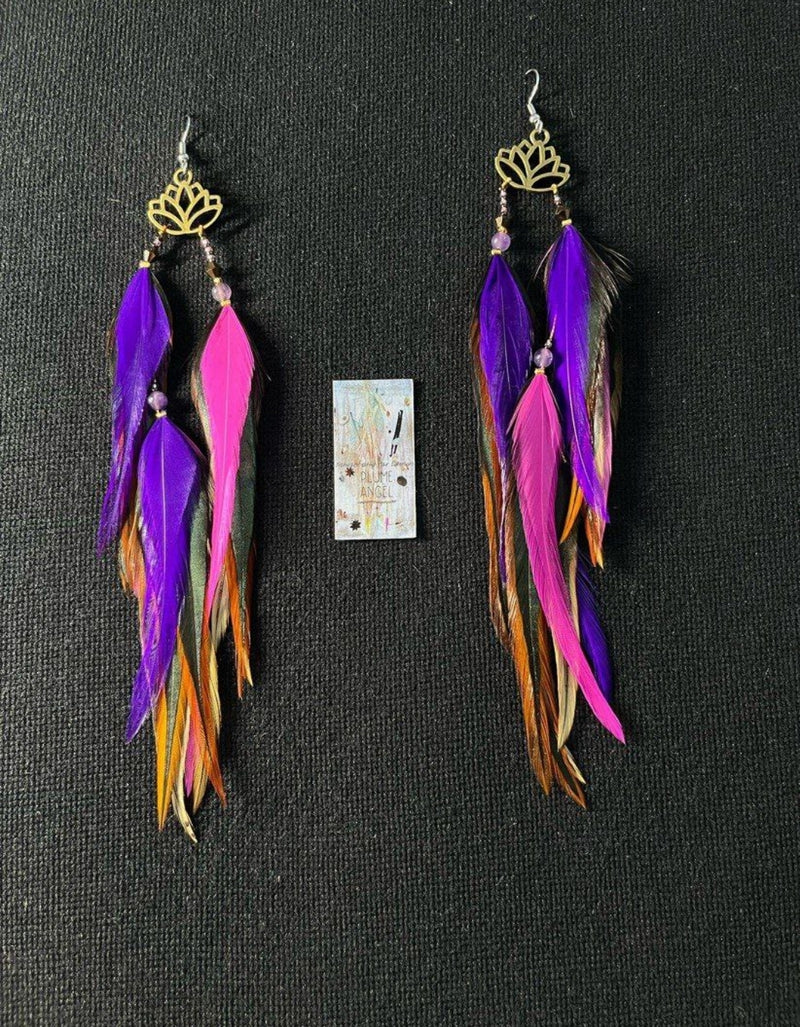 Feather earrings • Lotus