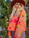 Colourful jacket • Suzani in Orange • XS/S/M