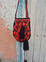 Wayuu Mochila • Black NEON Orange