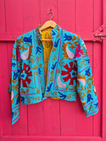 Colourful jacket • Suzani in Bright Light Blue • XS/S/M