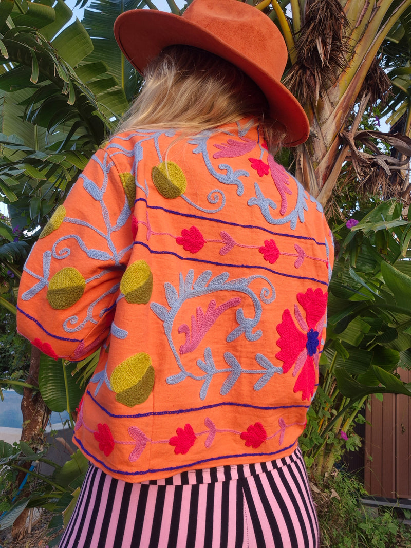 Colourful jacket • Suzani in Orange • XS/S/M