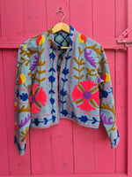 Colourful jacket • Suzani in Light Blue • XS/S/M