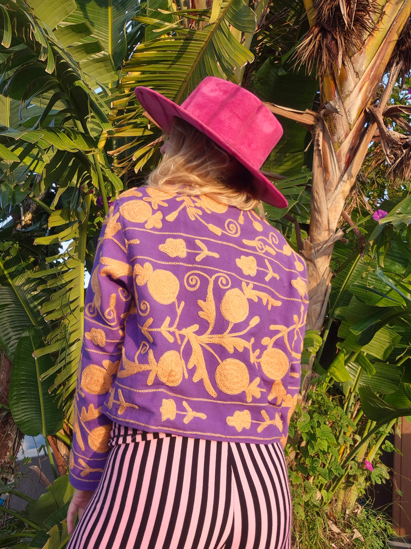 Colourful jacket • Suzani in Purple • XS/S/M