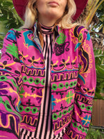 Colourful jacket • Pink Peacock • XS/S/M