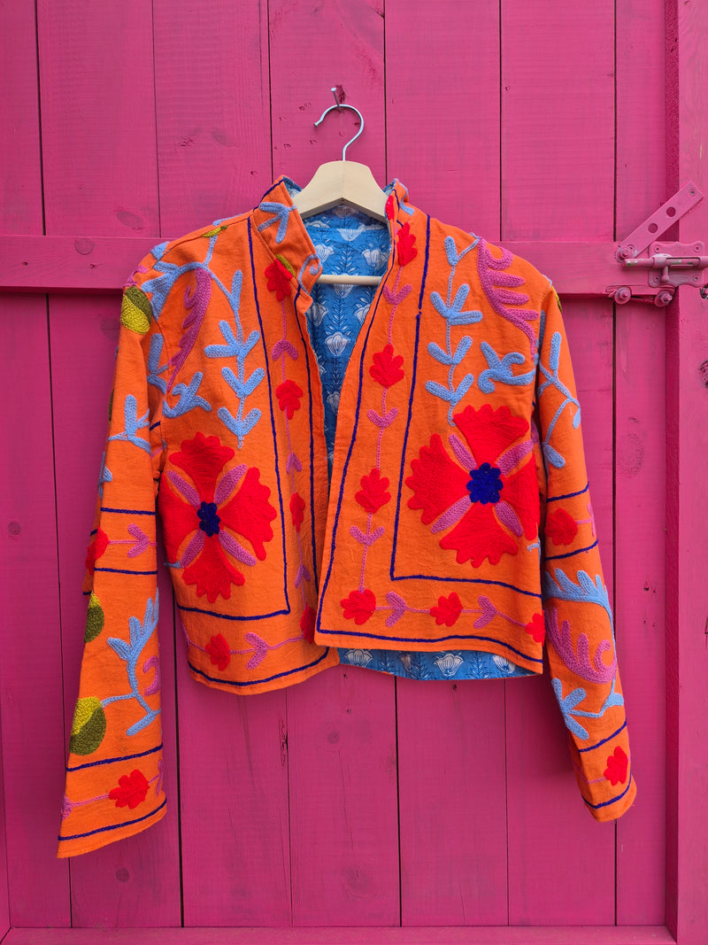 Colourful jacket • Suzani in Orange • XS/S/M