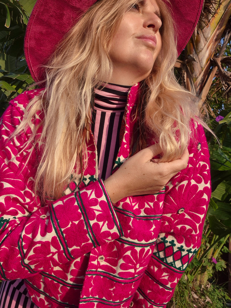 Colourful jacket • Pink Flowers • XS/S/M