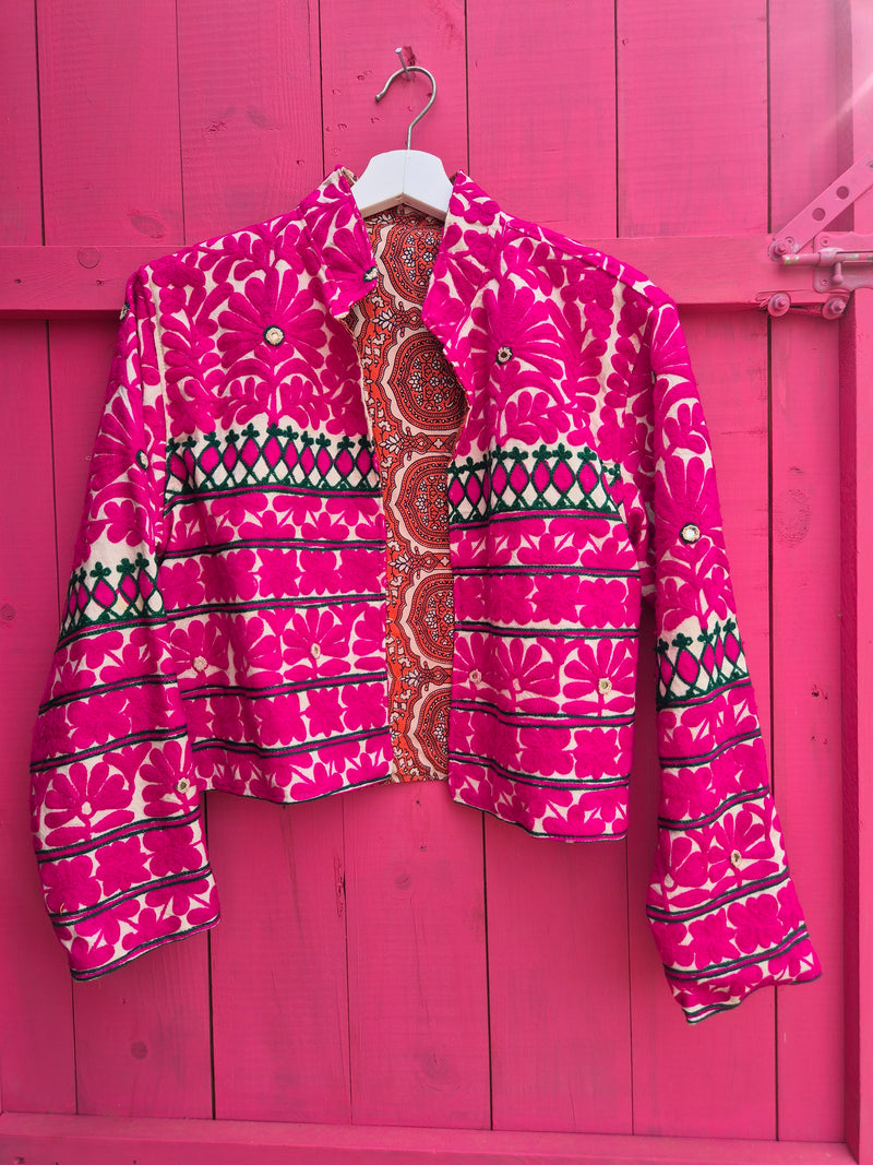 Colourful jacket • Pink Flowers • XS/S/M