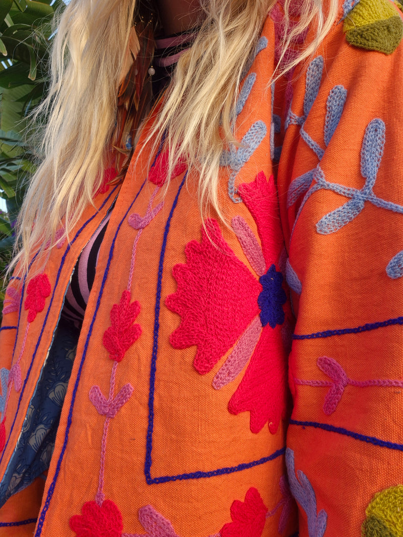 Colourful jacket • Suzani in Orange • XS/S/M