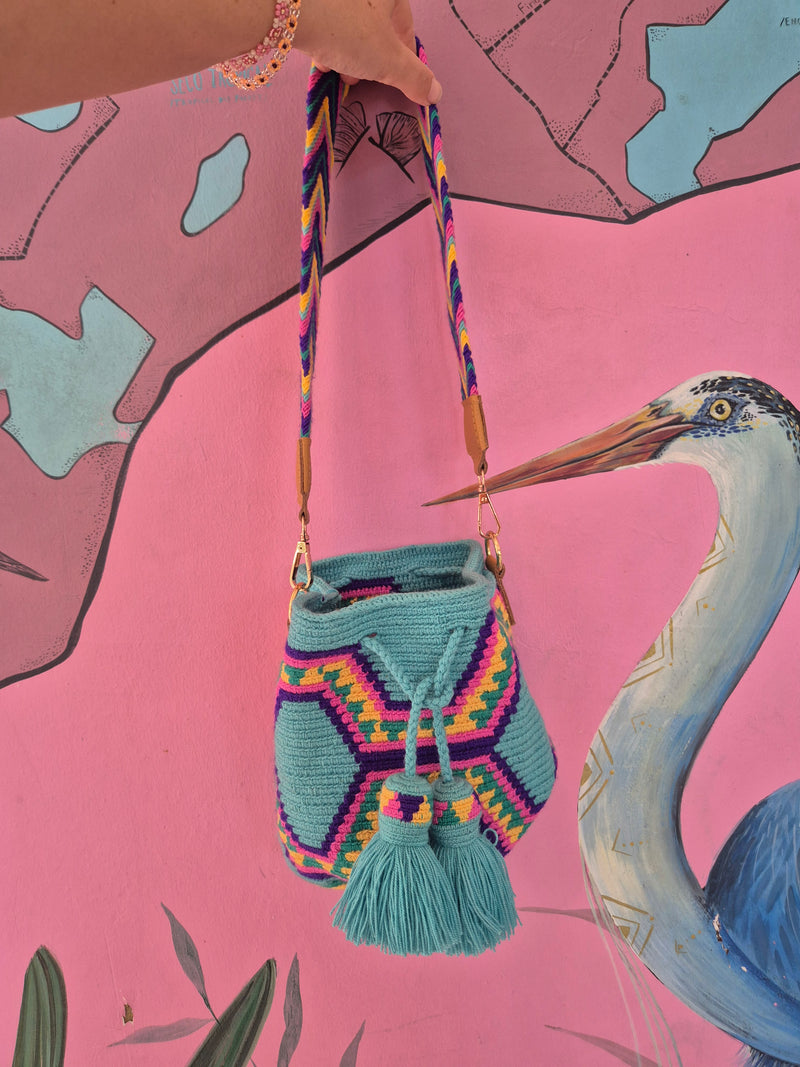 Wayuu Mochila • MEDIUM • Turquoise