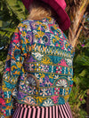 Colourful jacket • Petrol with Flowers • XS/S/M