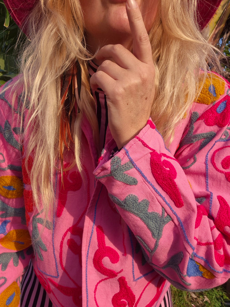 Colourful jacket • Suzani in Pink • XS/S/M