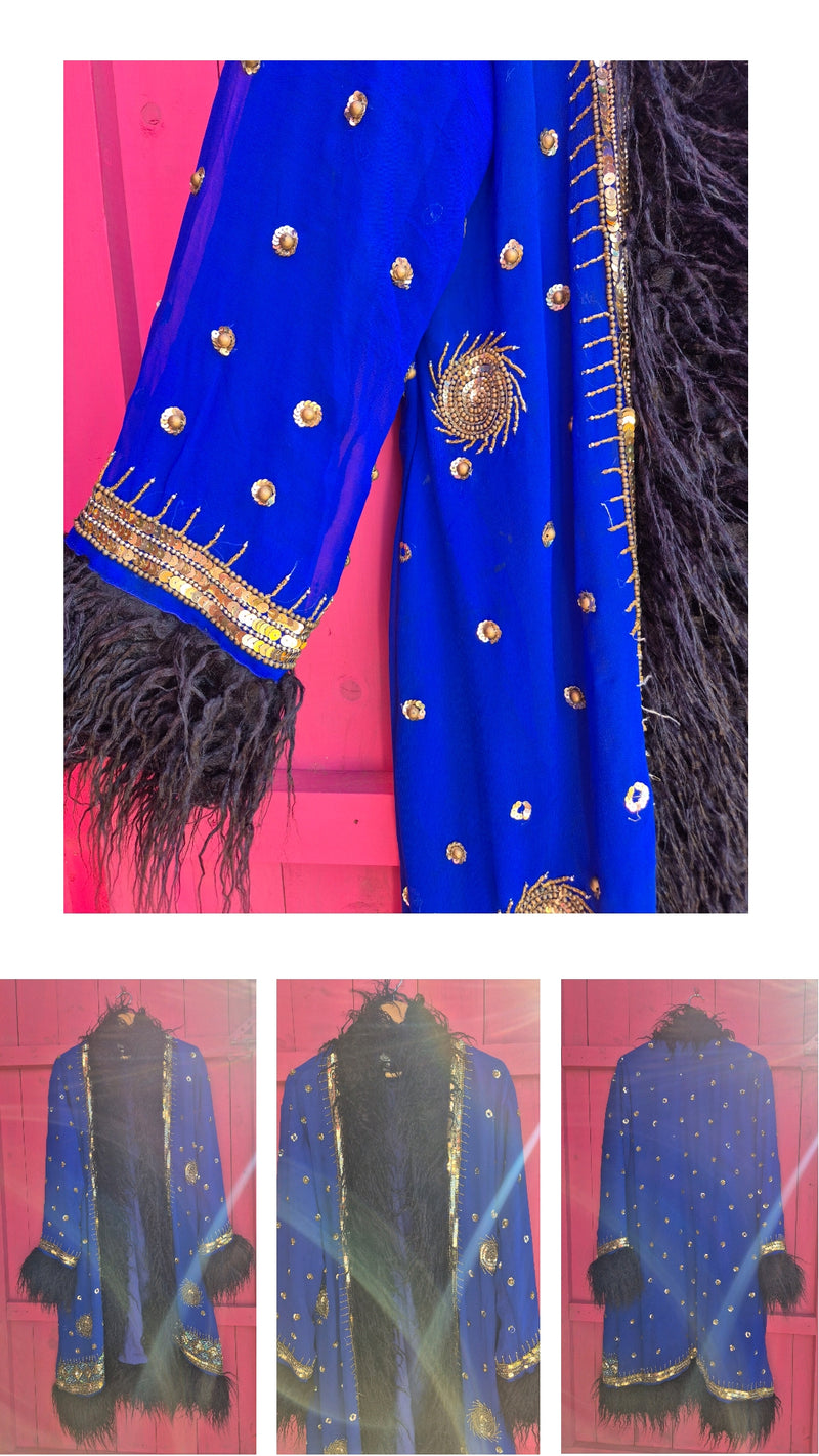 Bohemian coat • ROYAL BLUE • one size (S/M/L)