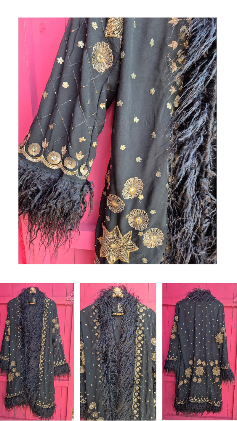 Bohemian coat • BLACK & GOLD II • one size (S/M/L)